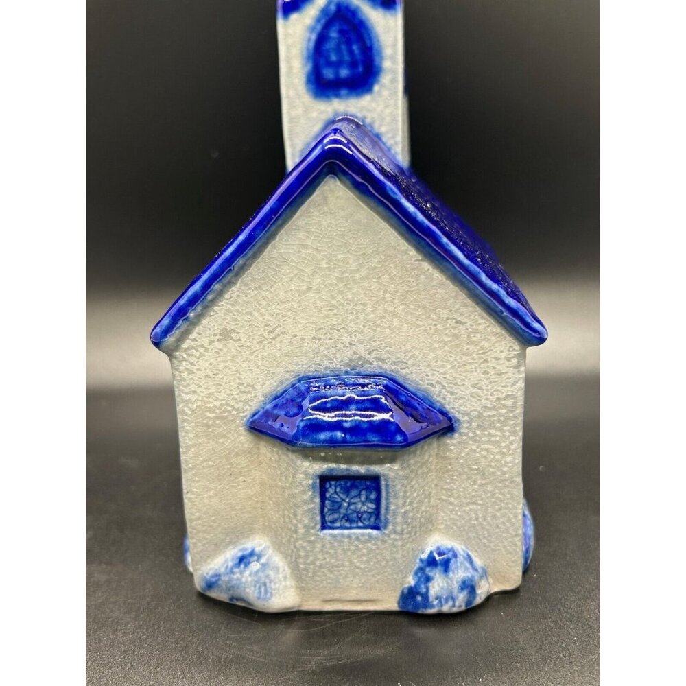Eldreth Pottery Christmas Blue Salt Glaze Chapel Church Vintage Signed 1999 - Picture 7 of 14